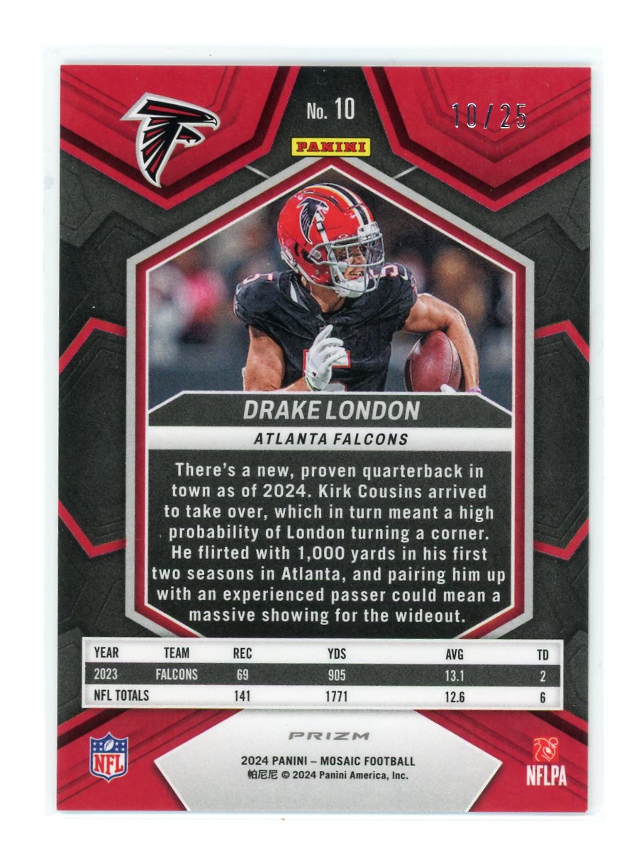 Drake London / 2024 Panini Mosaic / White / Raw
