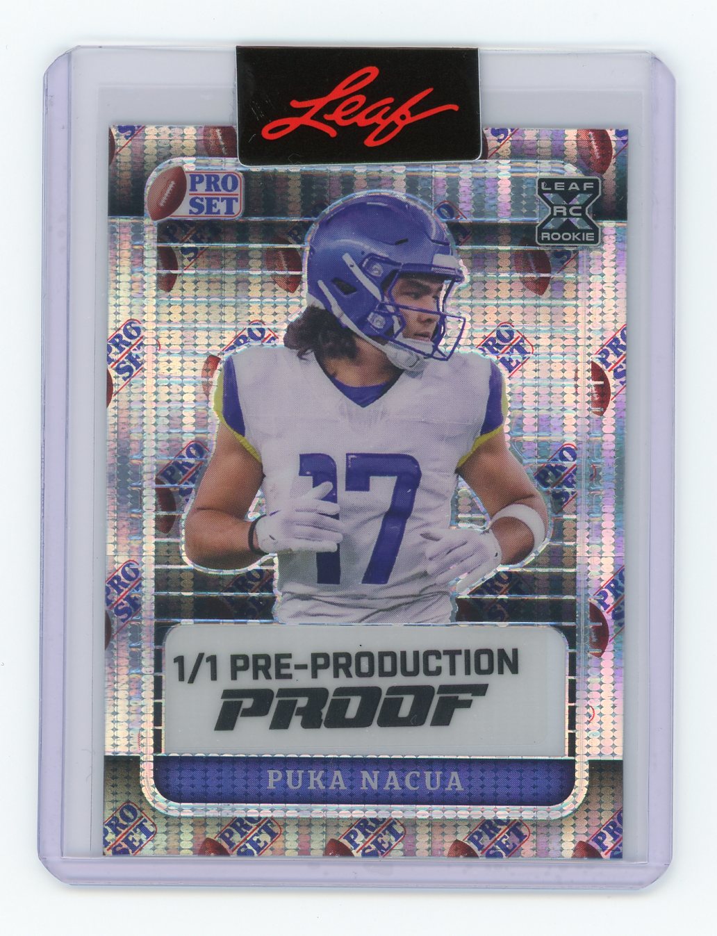 Puka Nacua / 2023 Leaf Pro Set / XRC Refractor 1/1 Pre-Production Proof / Raw