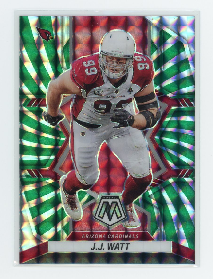J.J. Watt / 2022 Panini Mosaic / Green Swirl / Raw